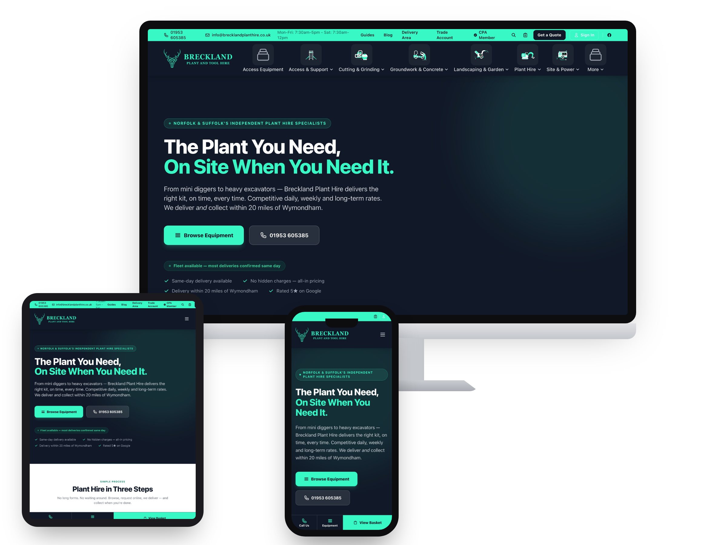 Breckland Hire (Breckland Plant Hire Limited) — eCommerce project by Xpose