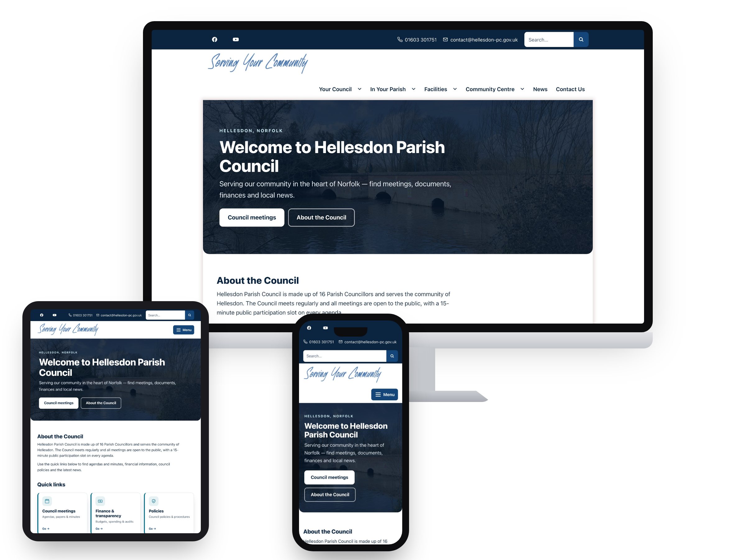 Hellesdon Parish Council — Web Design project by Xpose
