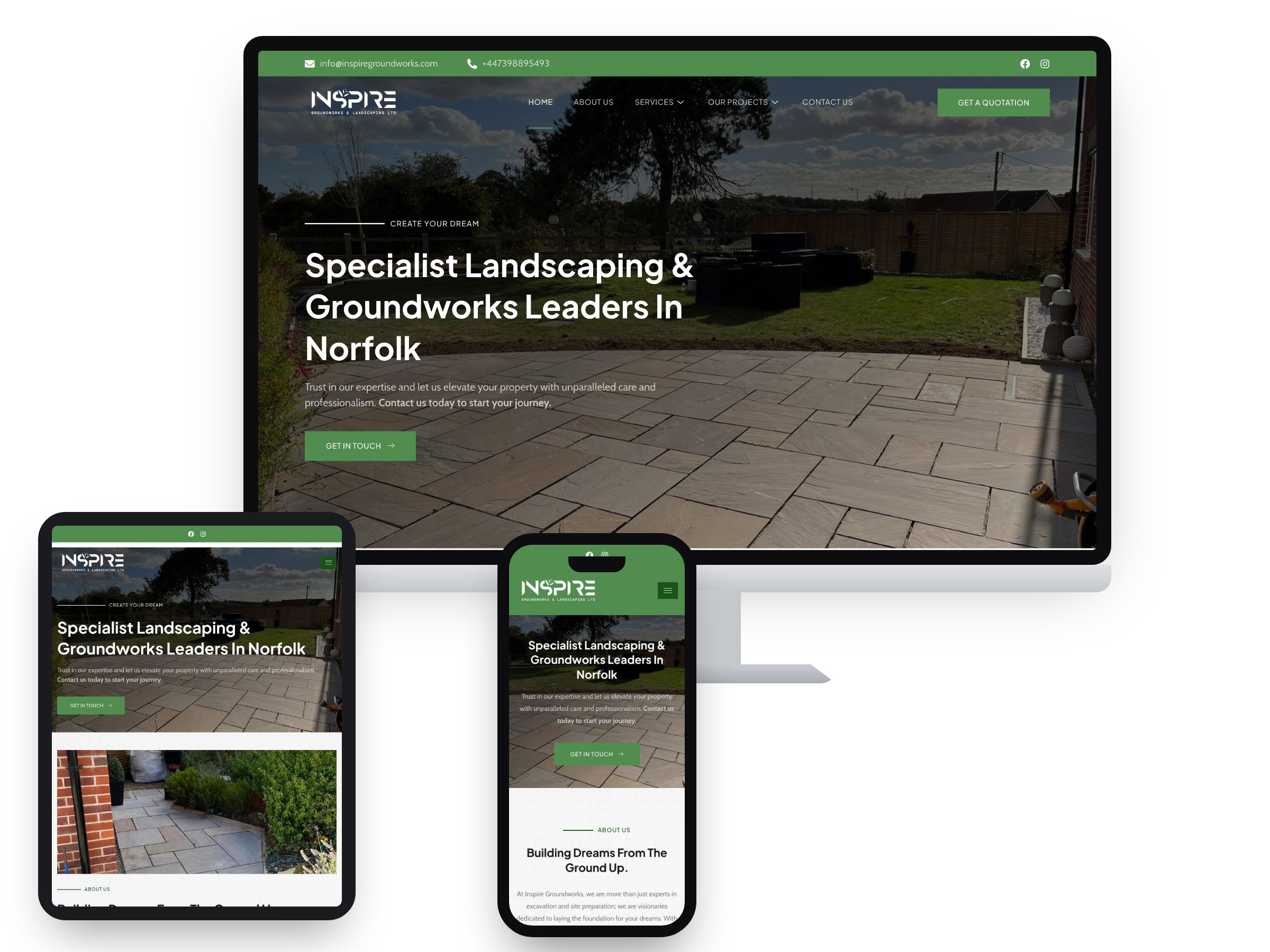 Inspire Groundworks — Web Design by Xpose