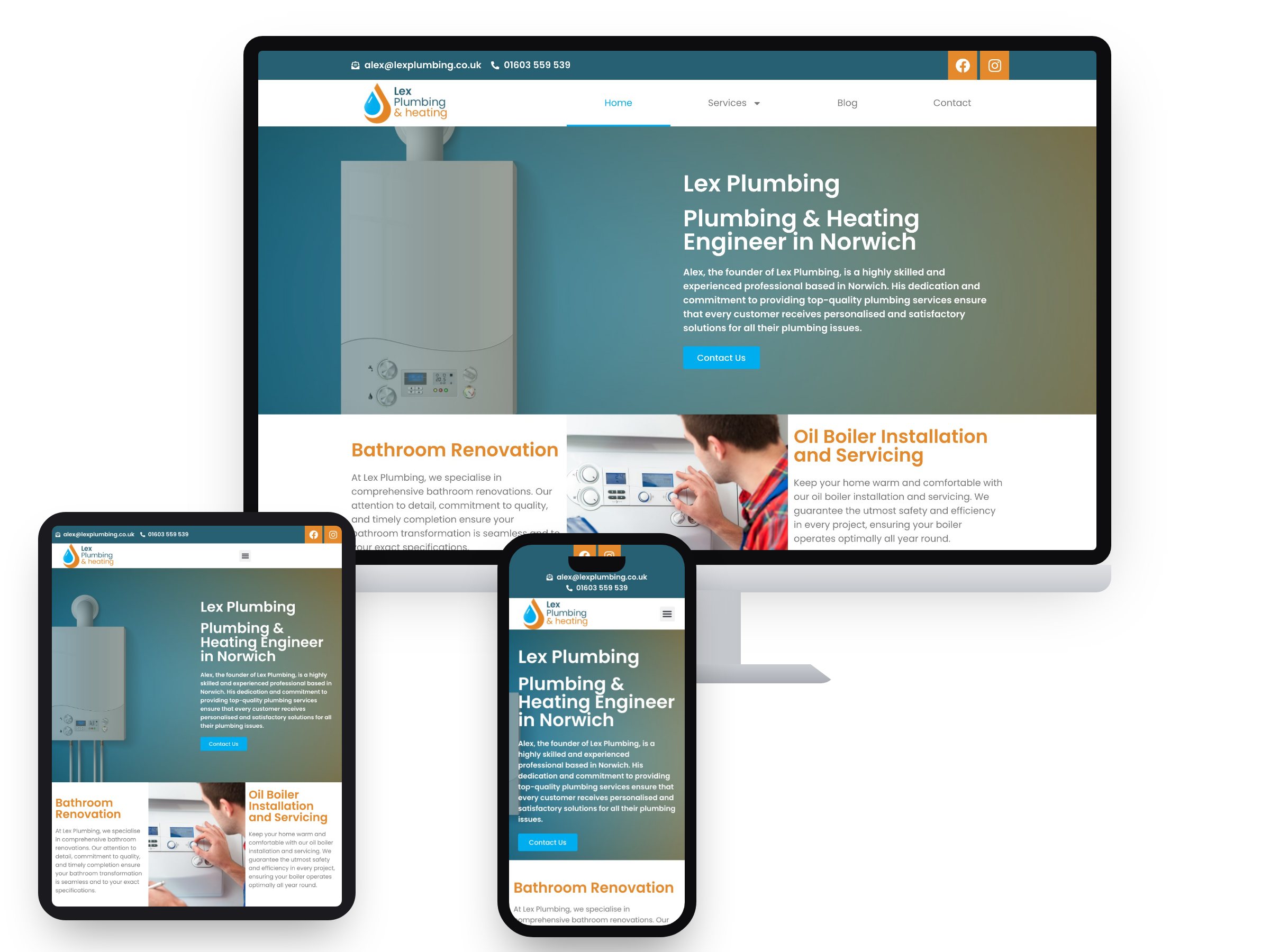 Lex Plumbing & Heating — Web Design by Xpose