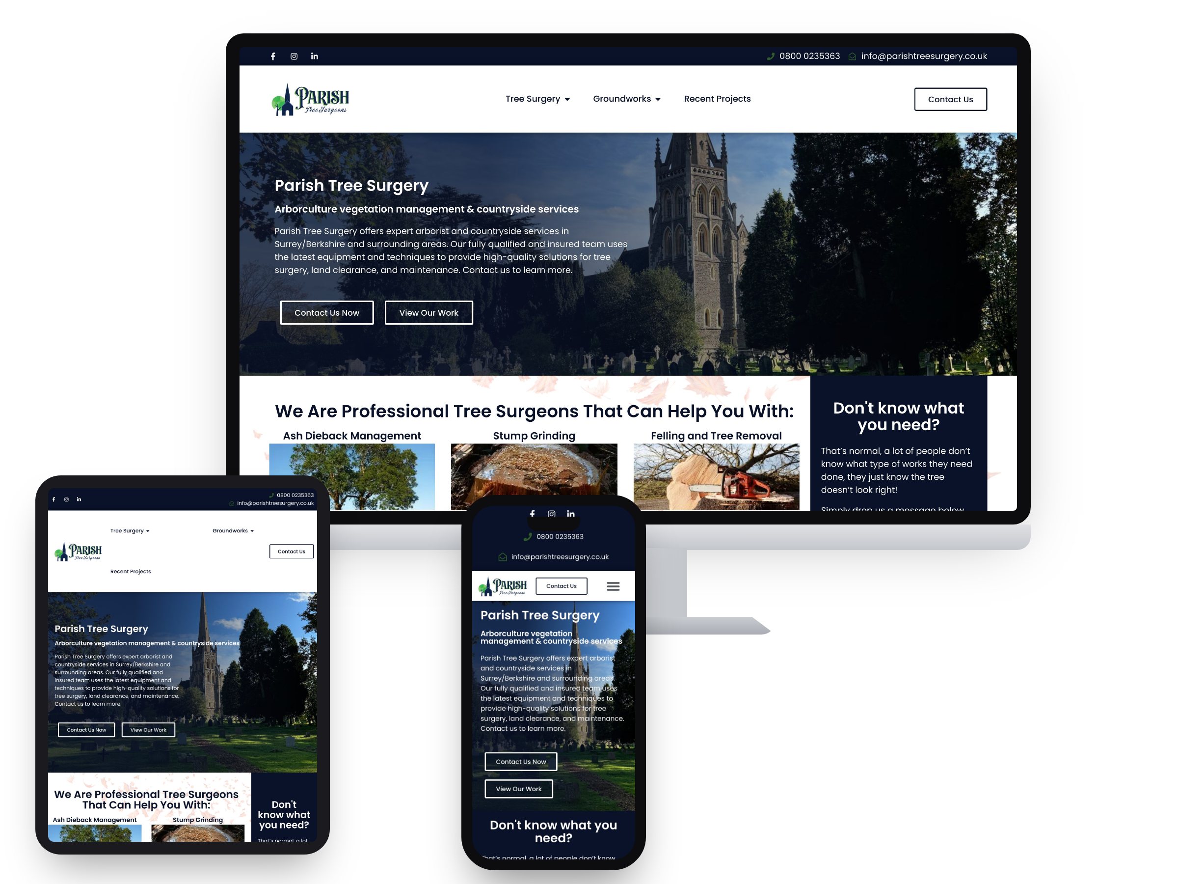 Parish Tree Surgery — Web Design by Xpose