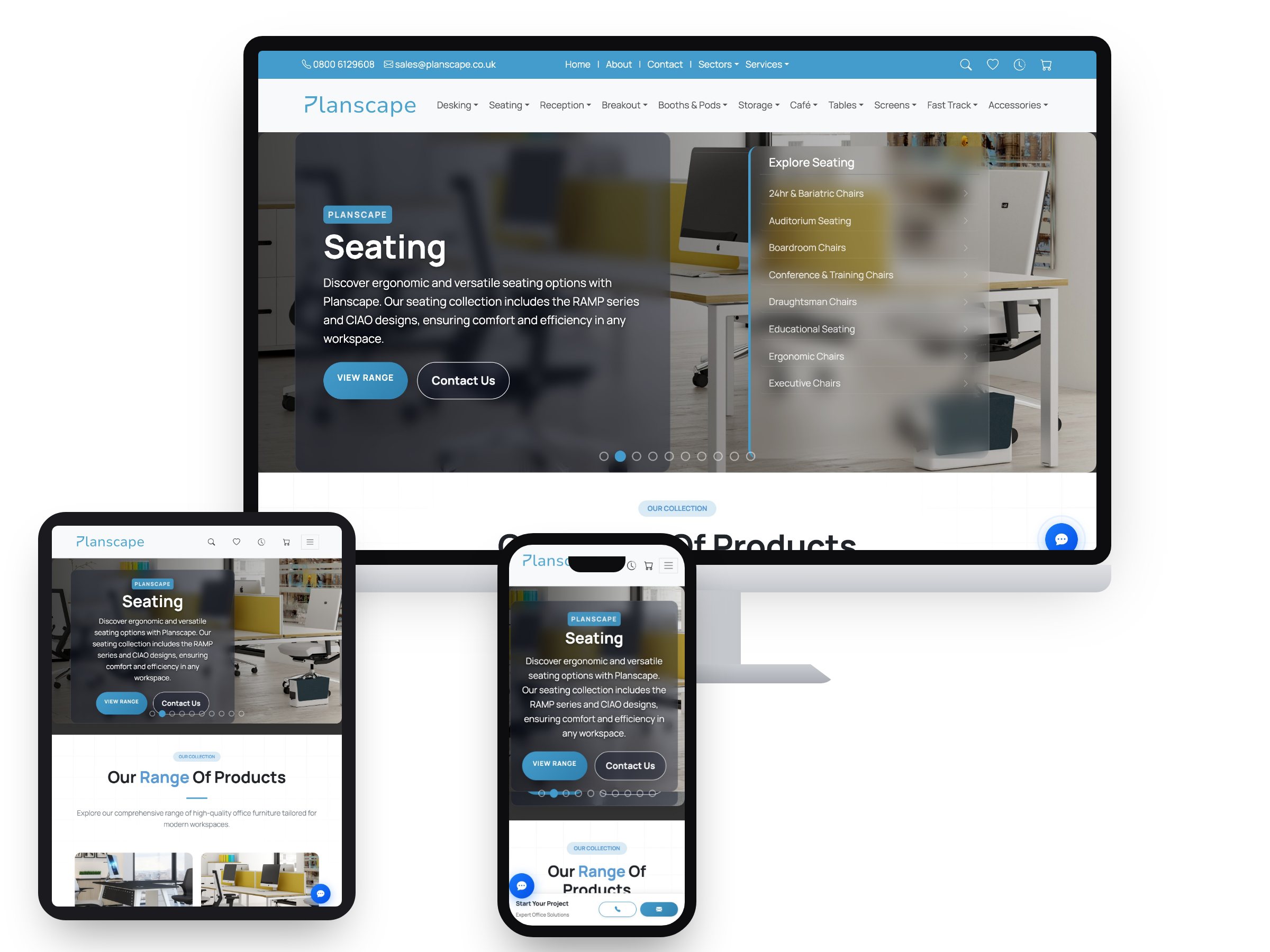 Planscape Business Interiors Limited — eCommerce project by Xpose