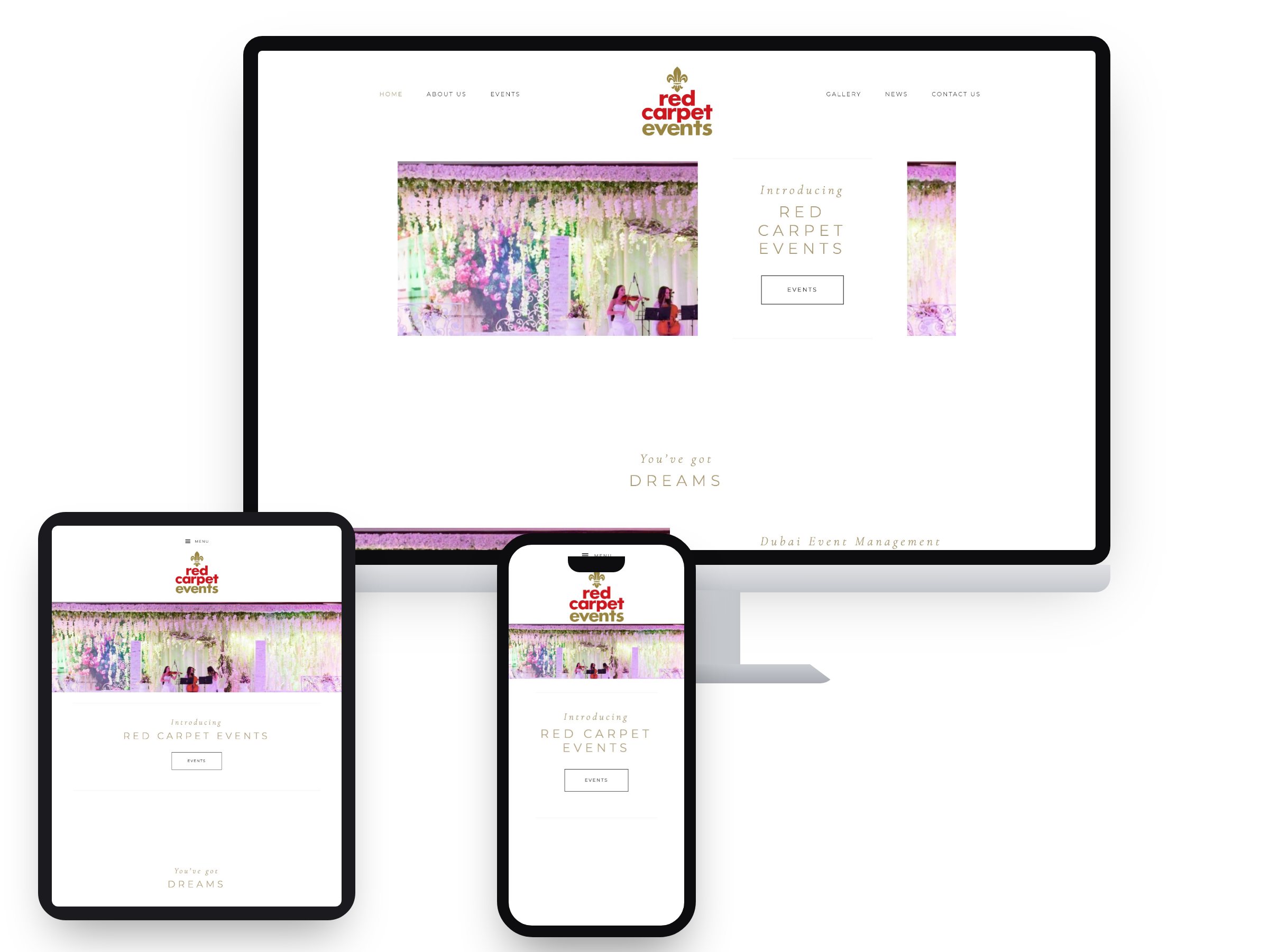 Red Carpet Events UAE — Web Design by Xpose