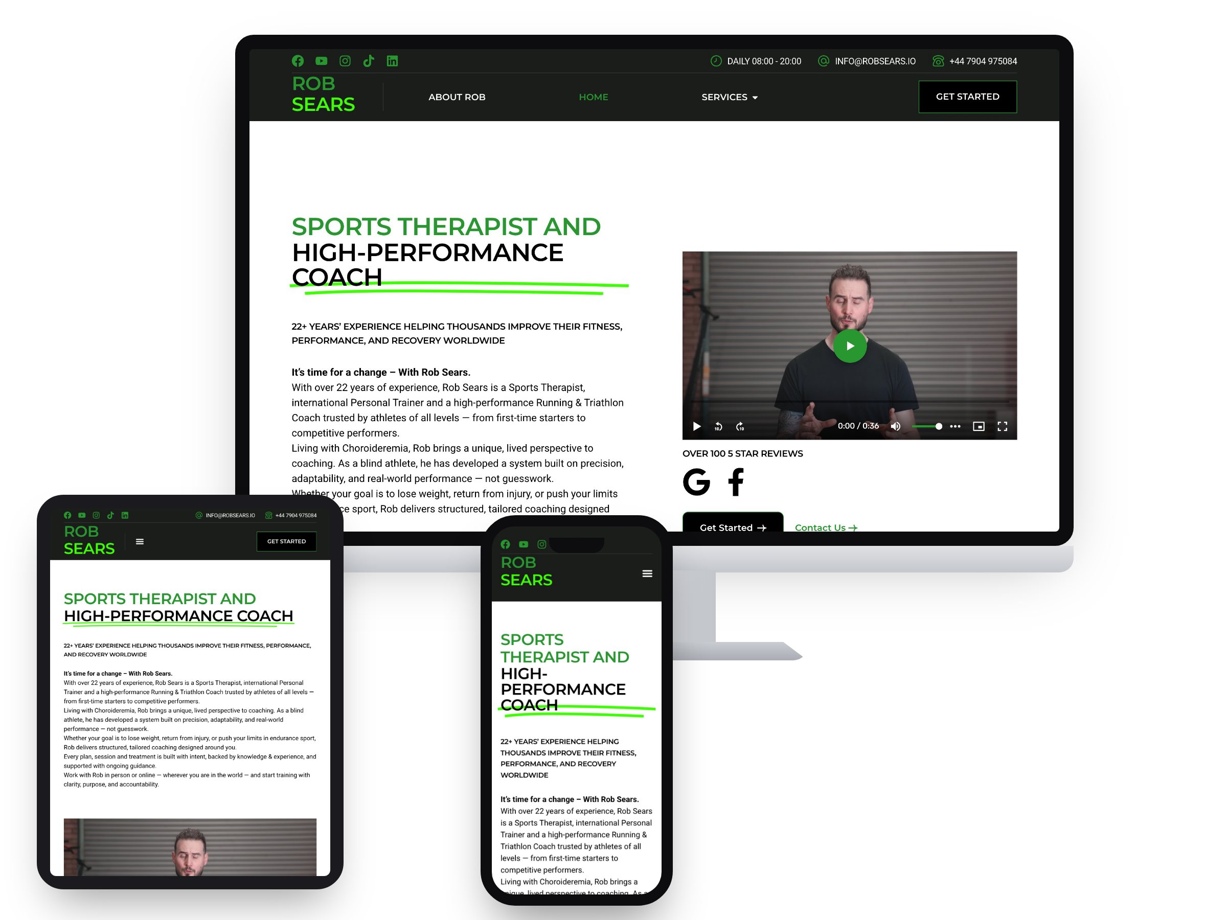 Rob Sears — Sports Therapist & High-Performance Coach — Web Design by Xpose