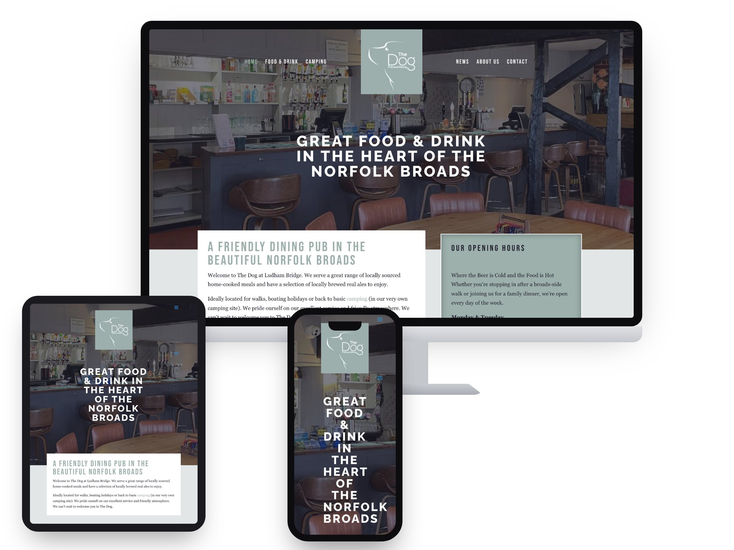 The Dog Inn Ludham — Web Design by Xpose