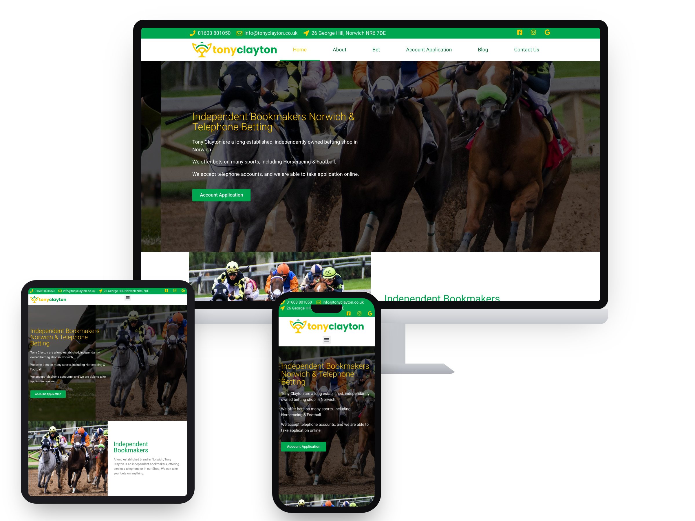 Tony Clayton Bookmakers — Web Design by Xpose